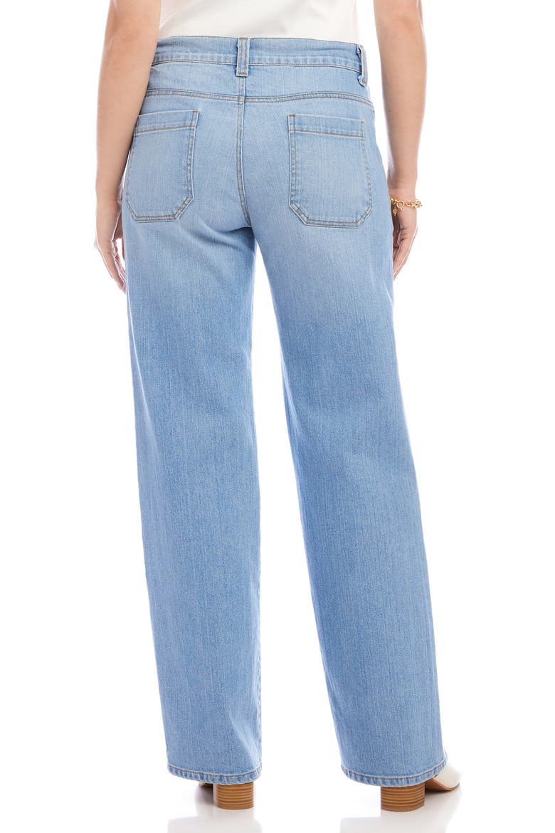 Lauren Patch Pocket High Waist Wide Leg Jeans, Alternate, color, LIGHT BLUE