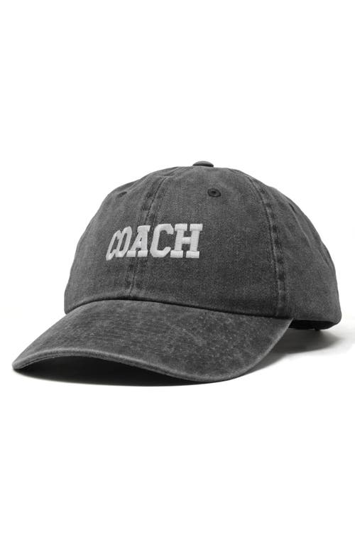 Dalix Coach Embroidered Sports Dad Cap In Washed Black