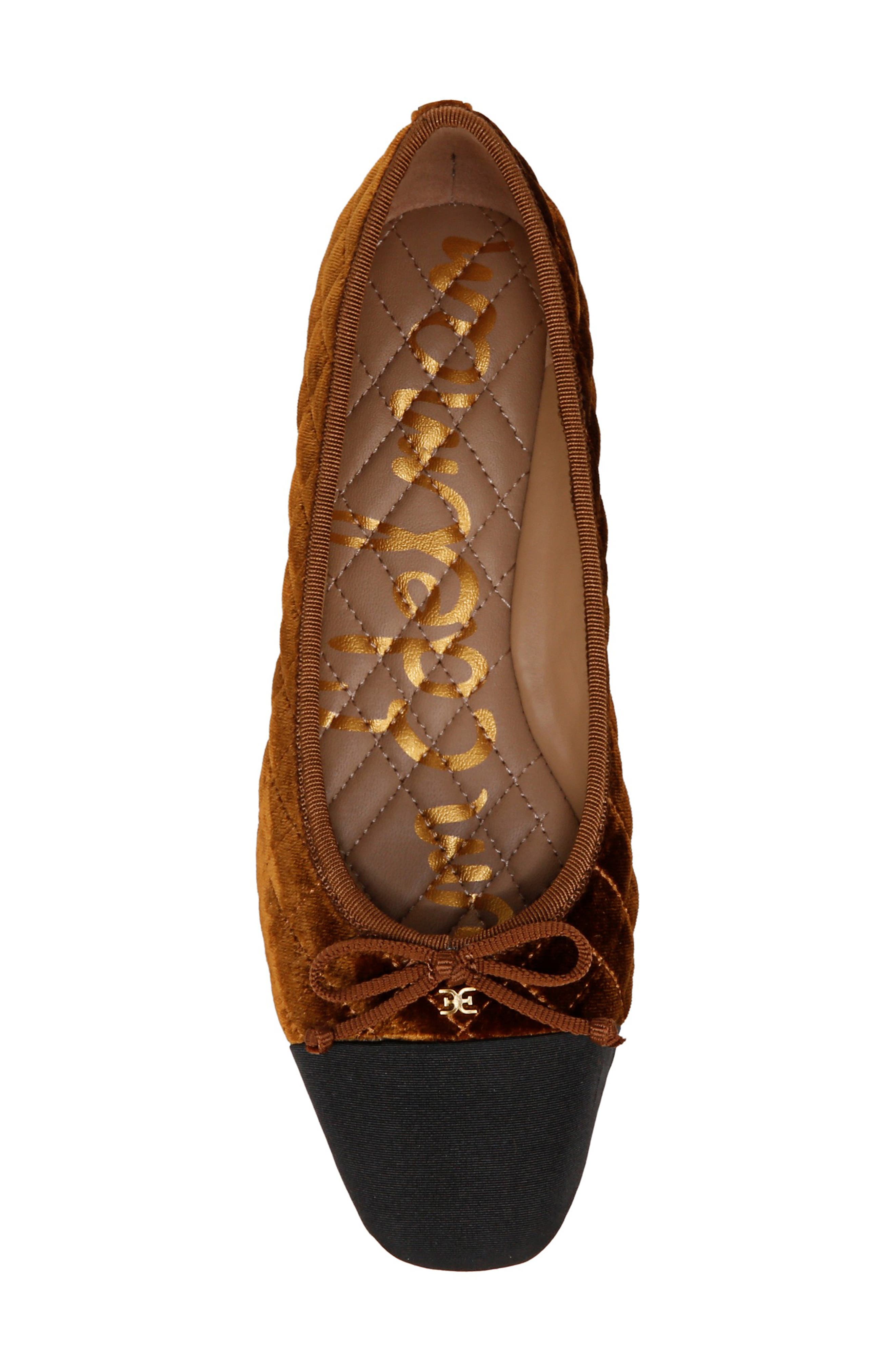 Sam Edelman Marilyn Cap Toe Ballet Flat, Alternate, color, Spiced Camel/ Black