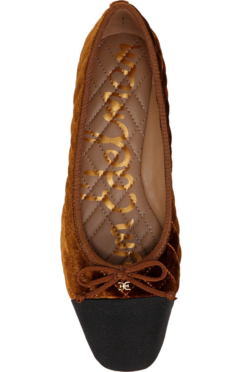 Sam Edelman Marilyn Cap Toe Ballet Flat, Alternate, color, Spiced Camel/ Black