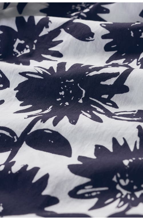 Seasalt Cornwall Streamlet Floral Organic Cotton Swing Top In Daisy Shadow Chalk
