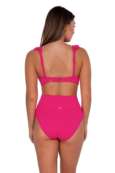 Hot pink plus size swimsuits best sale