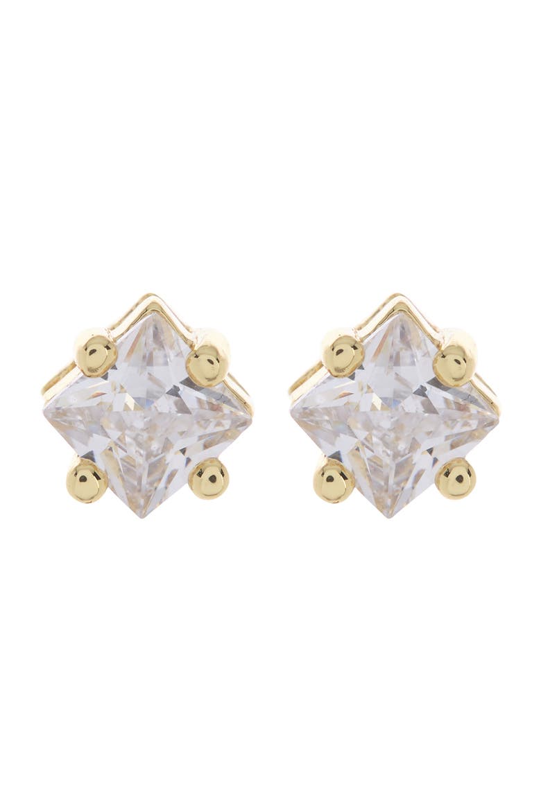 Demi Fine Princess CZ Stud Earrings, Main, color, CLEAR- GOLD