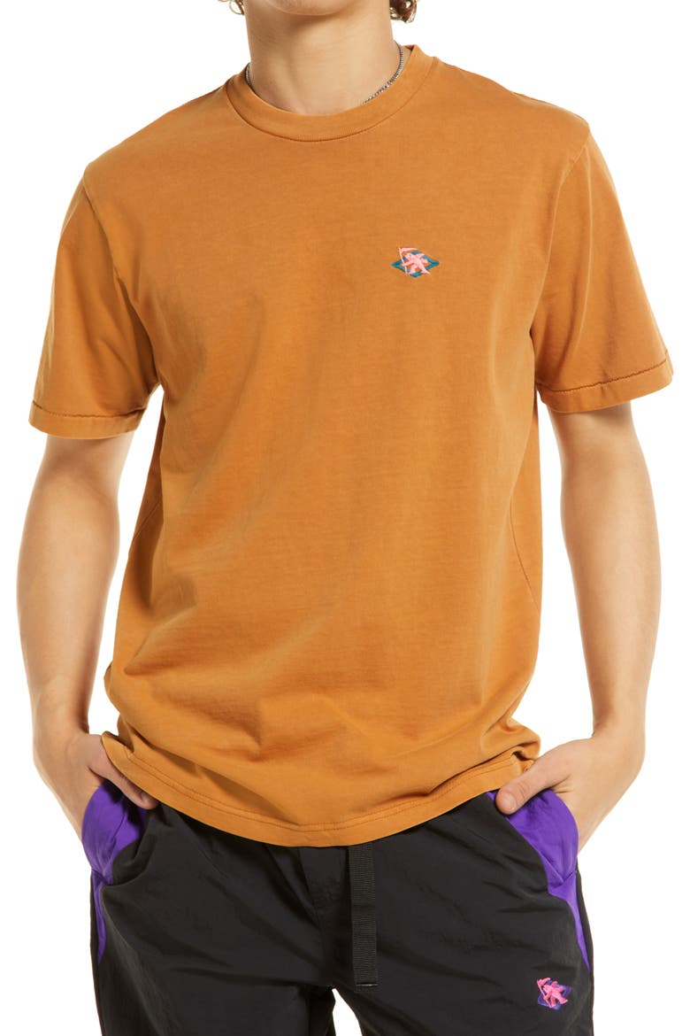 Pangea Embroidered T-Shirt, Main, color, BROWN SUGA