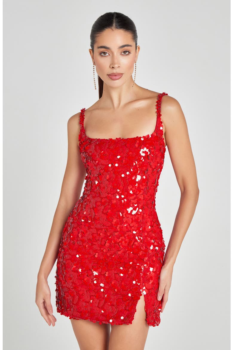 Karlie Sequin Minidress, Alternate, color, RED