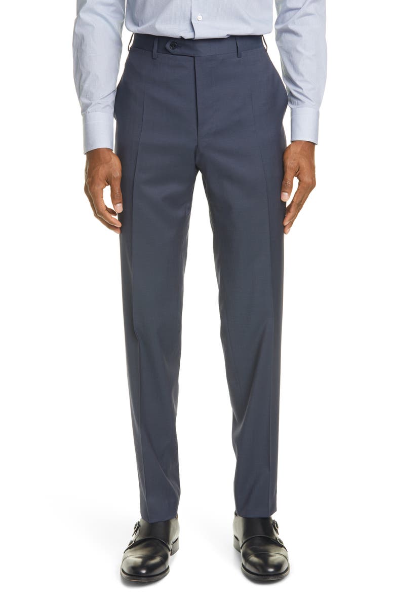 Canali Siena Classic Fit Solid Wool Suit, Alternate, color, 