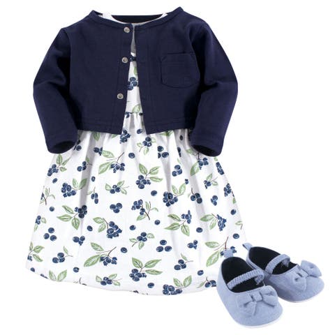 Cotton Dress, Cardigan and Shoe Set (Baby)