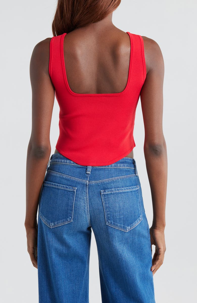 L'AGENCE Saga Square Neck Tank, Alternate, color, Scarlet Re