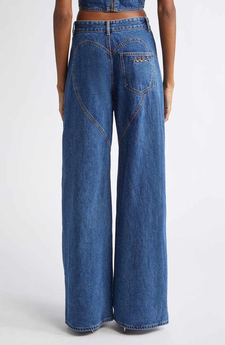 Area Heart Cutout Wide Leg Jeans, Alternate, color, 