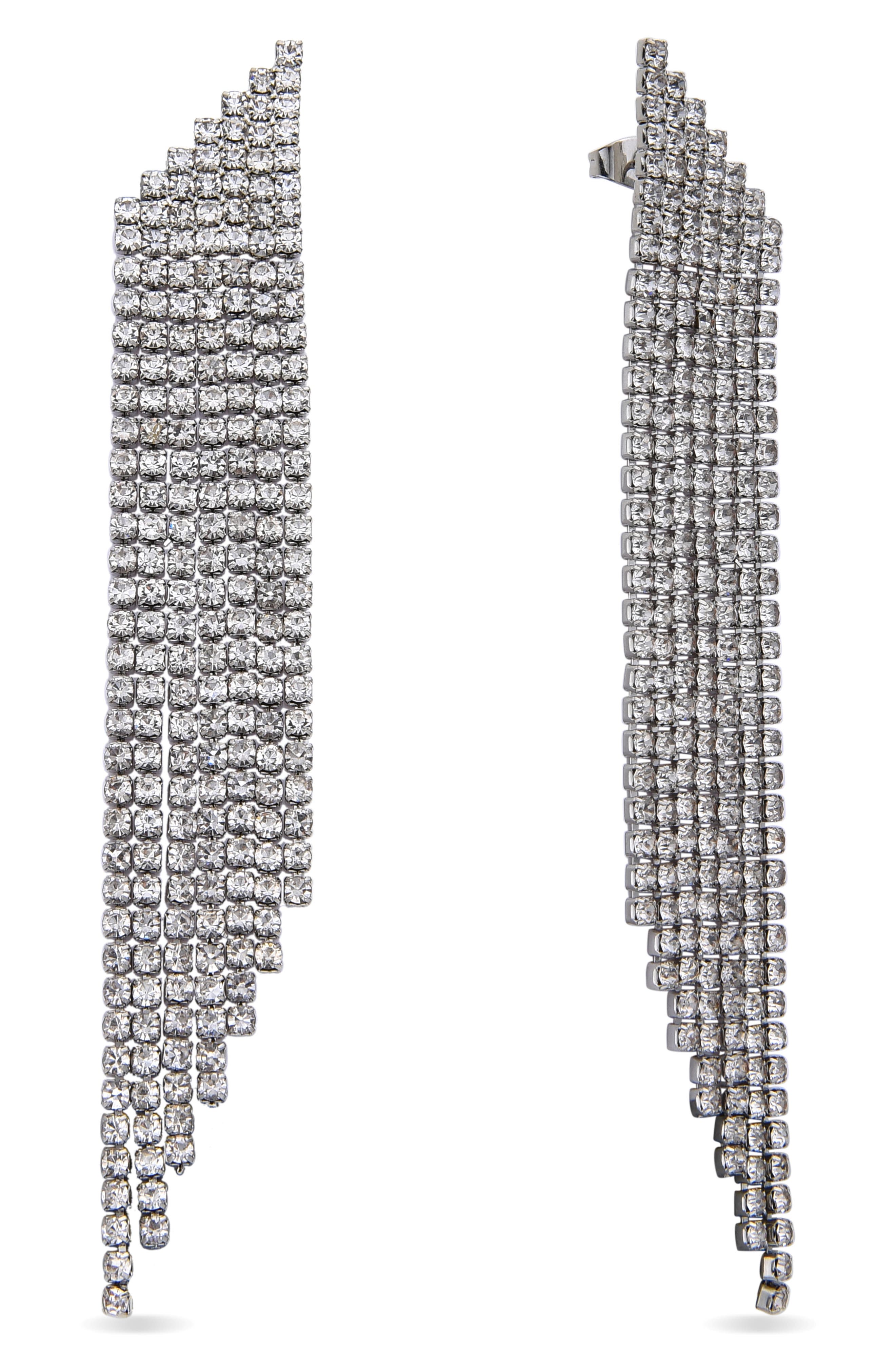 EYE CANDY LOS ANGELES Camille Crystal Fringe Drop Earrings