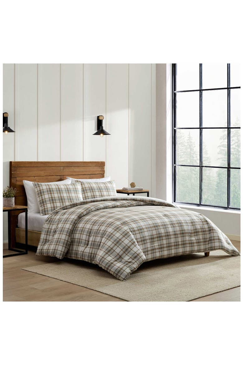 Ashland Plaid Cotton Comforter & Sham Set, Alternate, color, LIGHT / MEDIUM BROWN