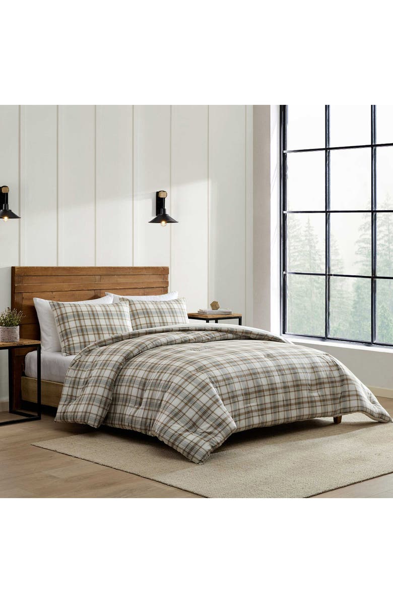 Eddie Bauer Ashland Plaid Cotton Comforter & Sham Set, Alternate, color, Beige Multi