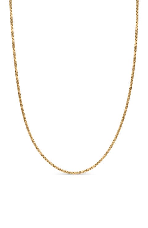 Box Chain Necklace in 18K Gold, 1.7mm