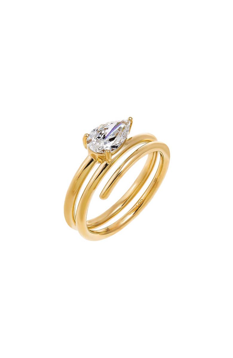 BY ADINA EDEN Lab Grown Diamond Pear Coil Wrap Ring 14K, Main, color, 