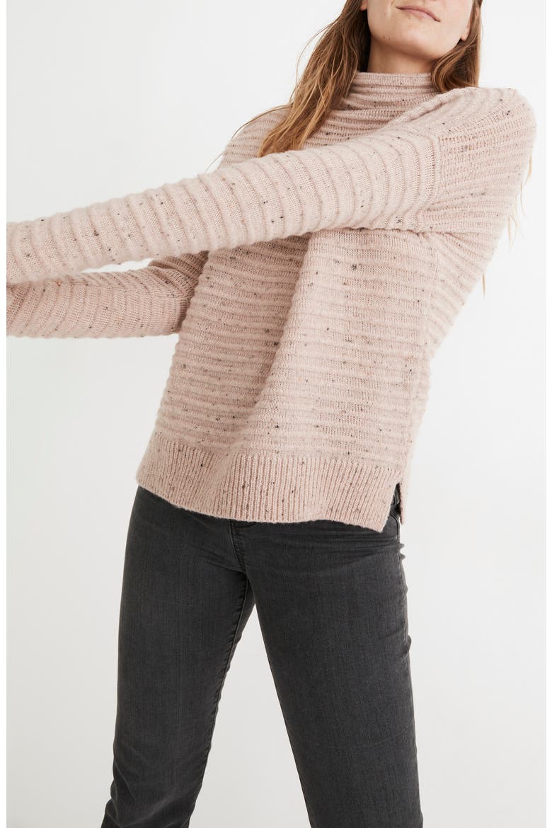 Belmont Donegal Mock Neck Sweater, Alternate, color, DONEGAL BLUSH