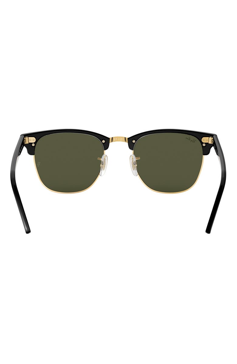 Ray-Ban Clubmaster 55mm Square Sunglasses, Alternate, color, Black