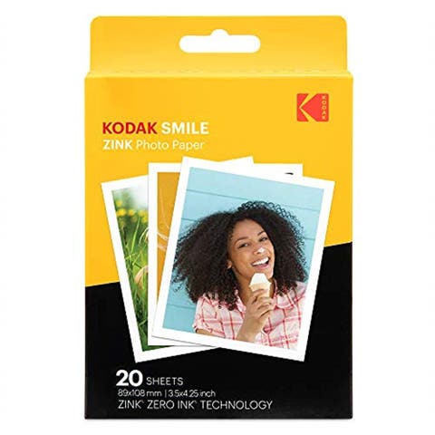 3.5x4.25 inch Premium Zink Print Photo Paper, Compatible with Kodak Smile Classic Instant Camera