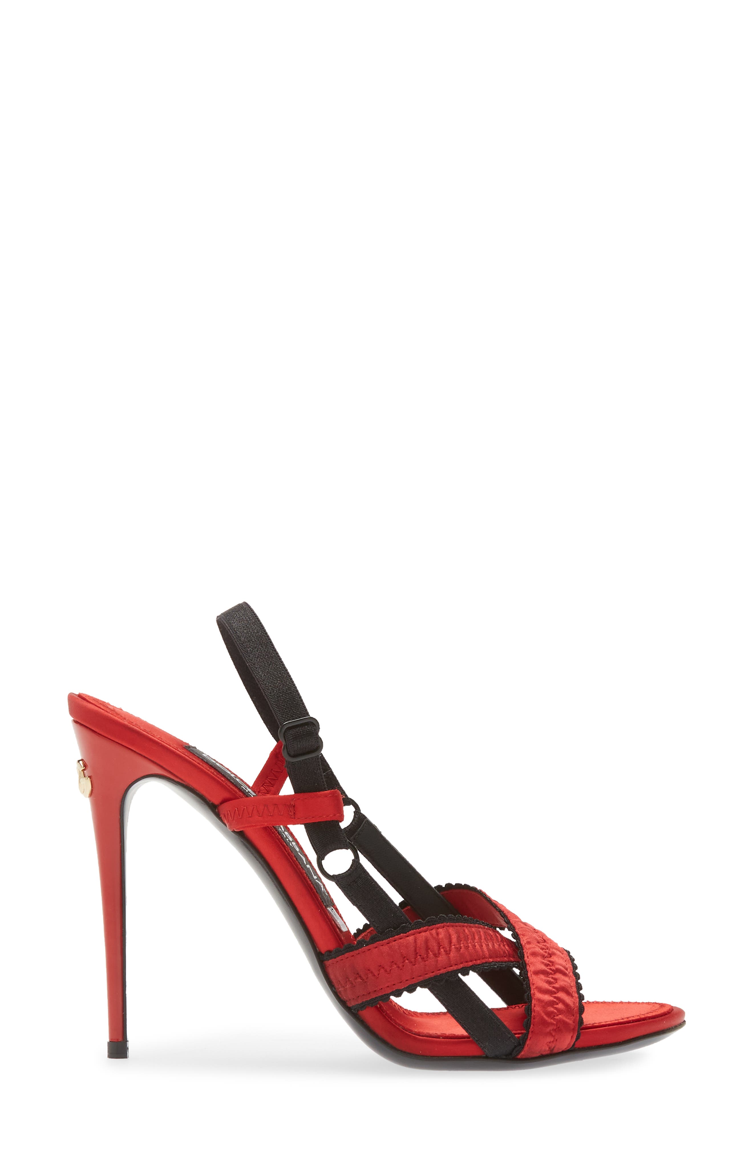 Dolce&Gabbana Satin Slingback Sandal, Alternate, color, 