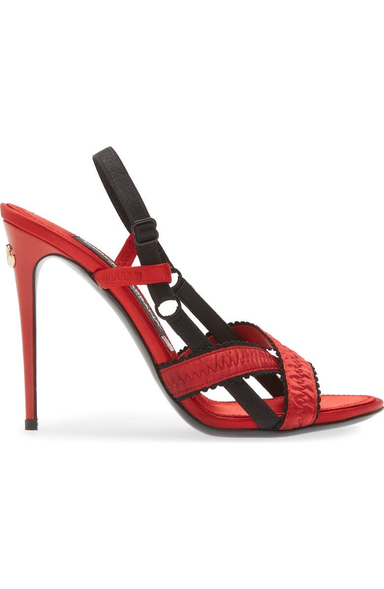 Dolce&Gabbana Satin Slingback Sandal, Alternate, color,