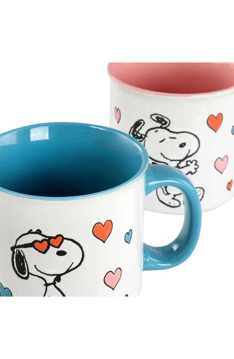 PEANUTS Mothers Love 4 Piece 21 Ounce Camper Mug Set, Alternate, color, Blue