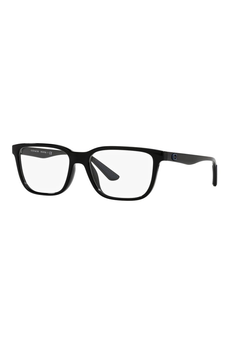 56mm Rectangular Optical Glasses, Alternate, color, BLACK / DEMO LENS