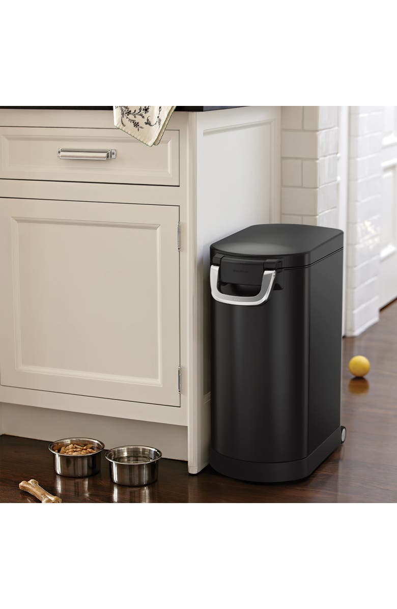 simplehuman large pet food can, Alternate, color, Matte Black