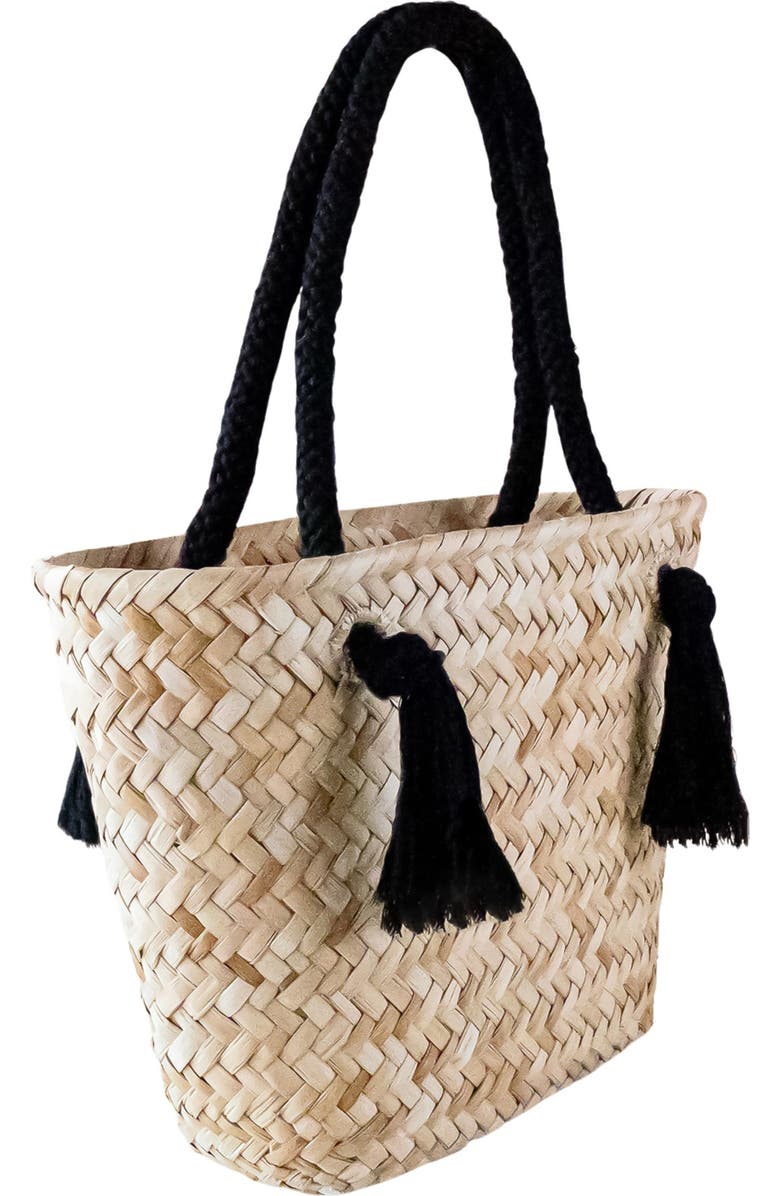 LIKHA Seagrass Large Tote Bag, Alternate, color, Black