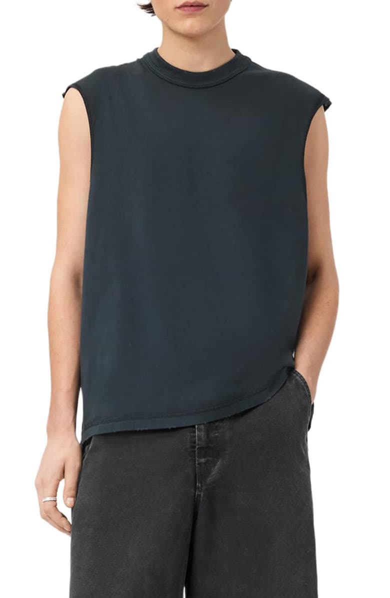 AllSaints Cole Sleeveless Crewneck T-Shirt, Main, color, Washed Black