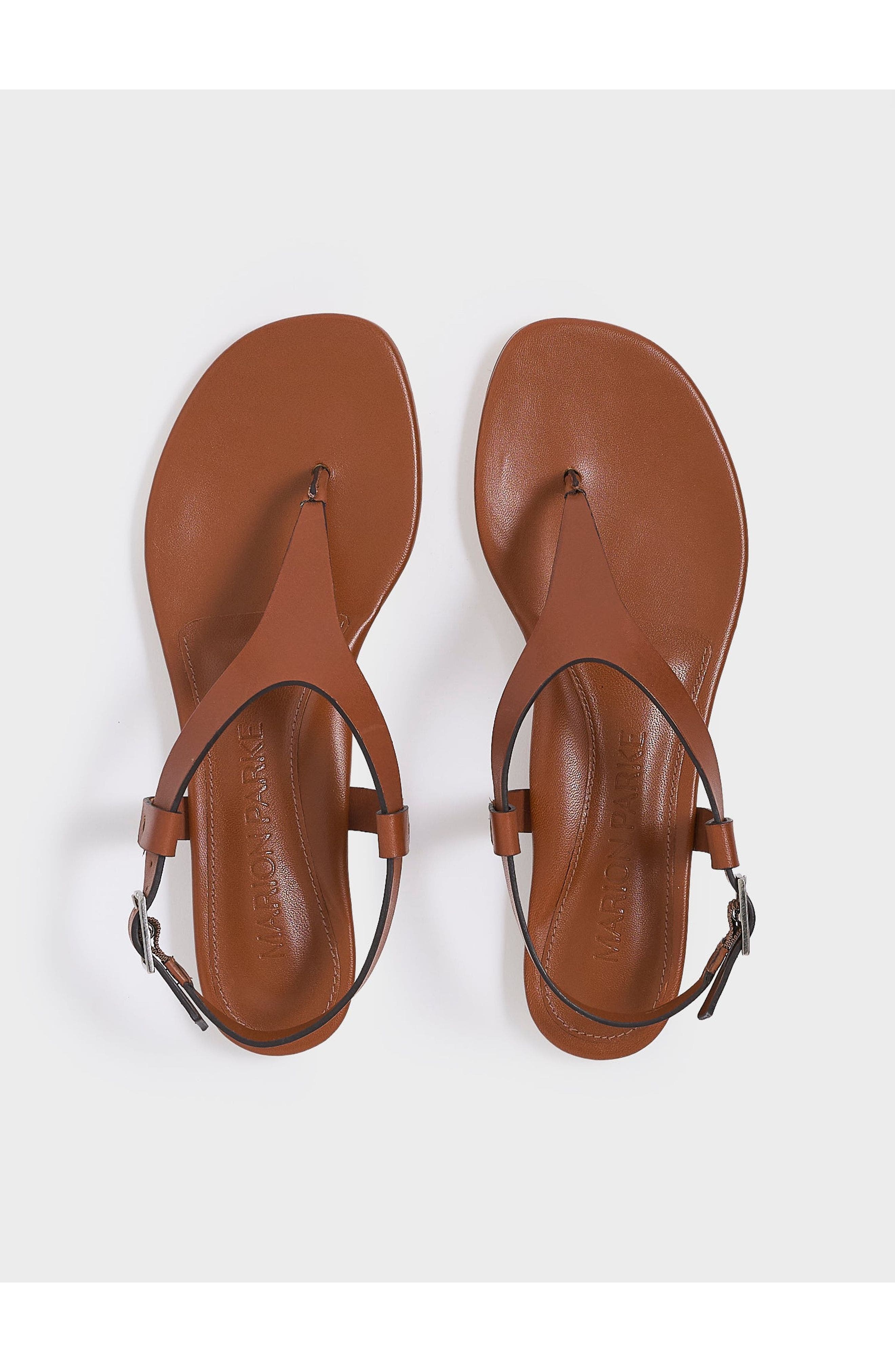 MARION PARKE Solana Thong Sandal | Nappa, Alternate, color, Chestnut