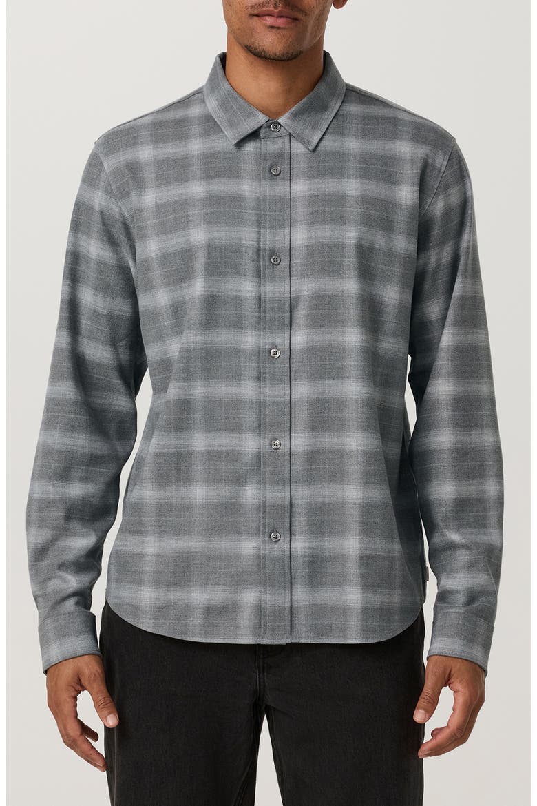 Long Sleeve Midweight Flannel Shirt, Main, color, GREY HEATHER