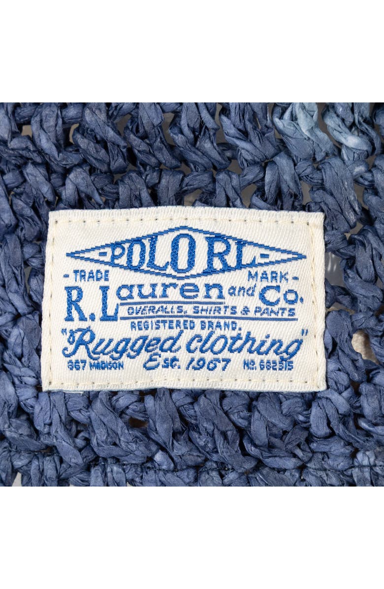 Polo Ralph Lauren Hand Painted Raffia Bucket Hat, Alternate, color, Blue Multi