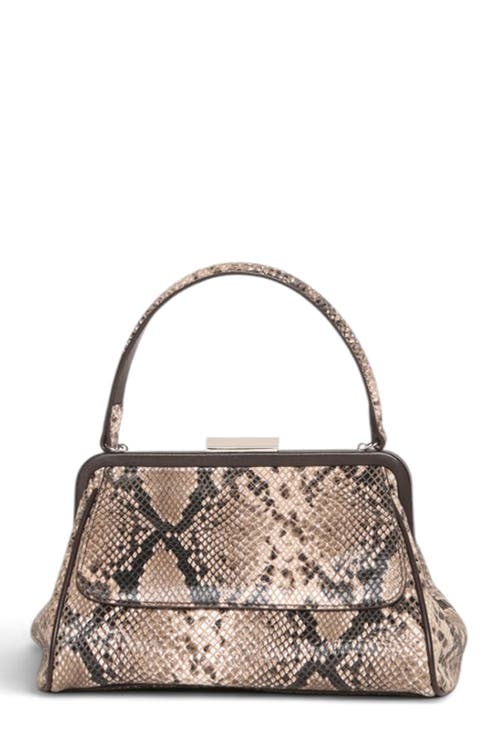 Rumi Small Snake Embossed Leather Clutch