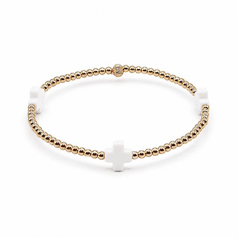 Halo White Cross Bracelet