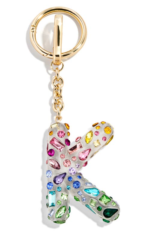 Baublebar Crystal Initial Key Ring Bag Charm In Gold