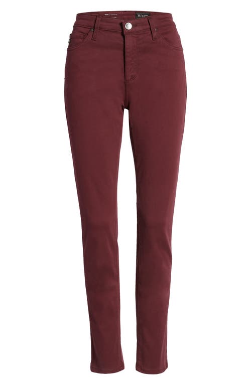 Ag Farrah High Waist Skinny Jeans In Maroon Peak