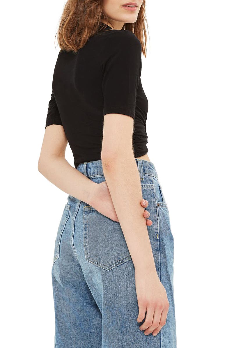 Topshop Choker Twist Crop Top, Alternate, color, 