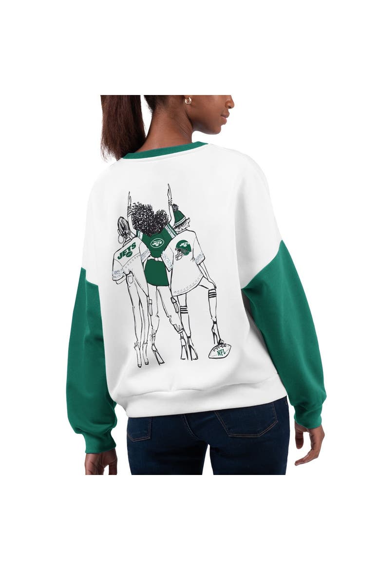 Women's G-III 4Her by Carl Banks White New York Jets A-Game Pullover Sweatshirt, Alternate, color, White