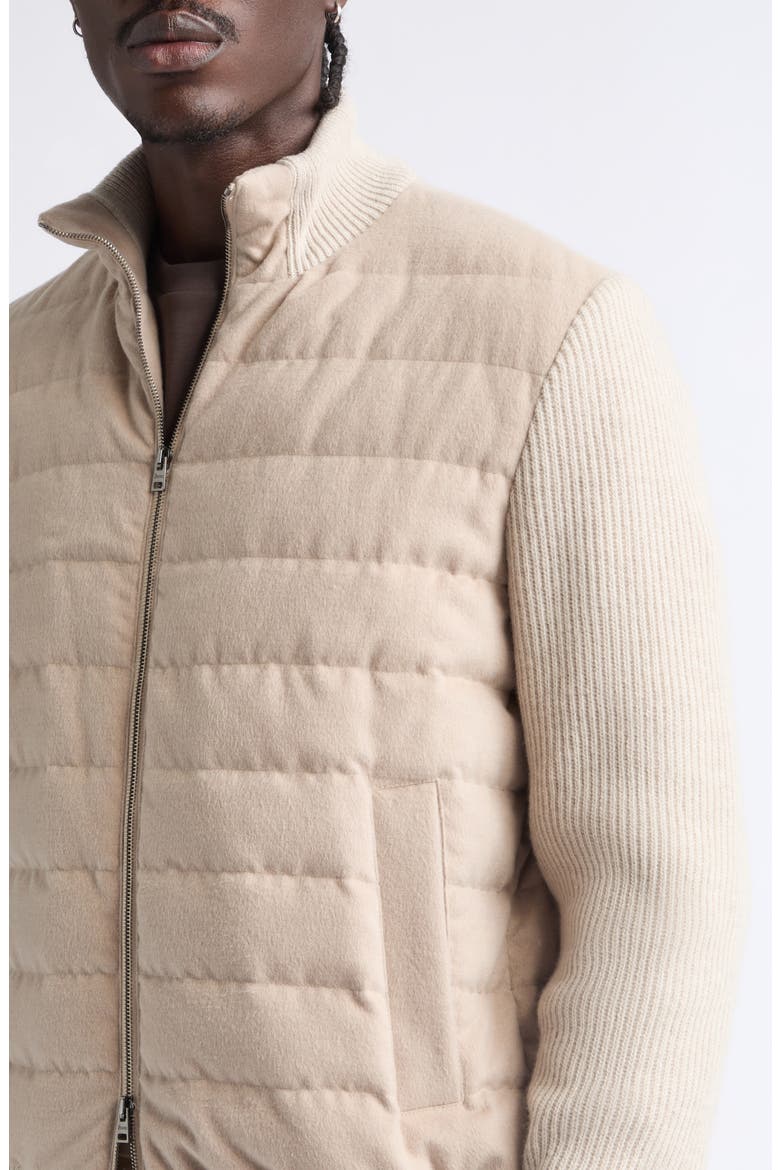 Quilted Down & Feather Fill Bomber Jacket, Alternate, color, 1985 CHAMPAGNE