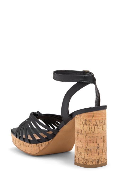 Top Guy Shoes Volos Platform Wedge Sandal In Black Pu