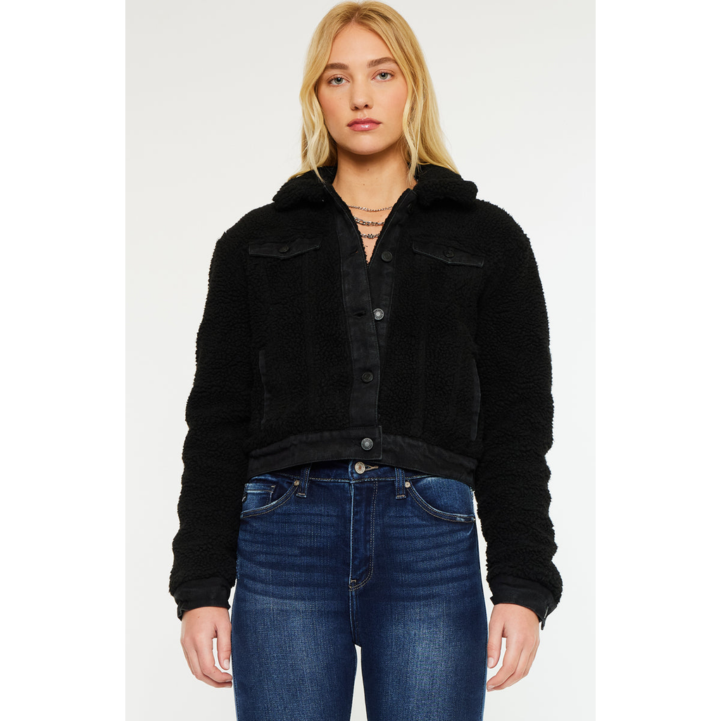 Kancan Monet Cropped Jacket In Black