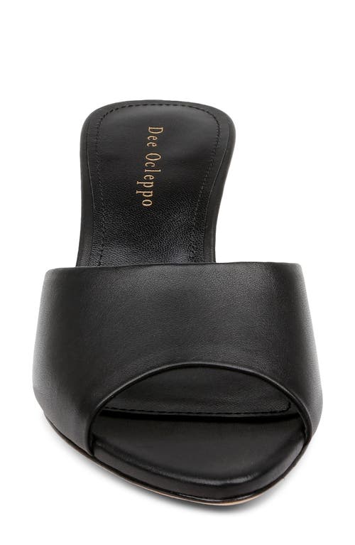 Dee Ocleppo Bogota Pointed Toe Slide Sandal In Black Leather