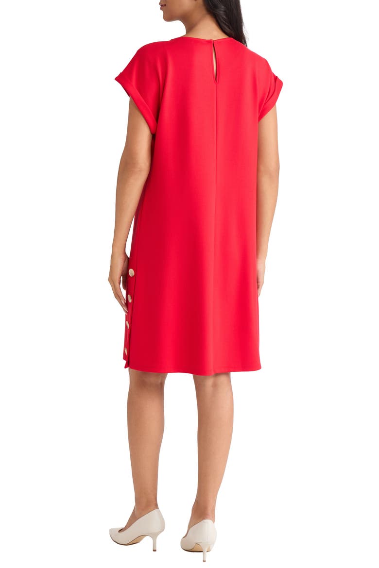 Side Button Swing Dress, Alternate, color, DEEP ROUGE