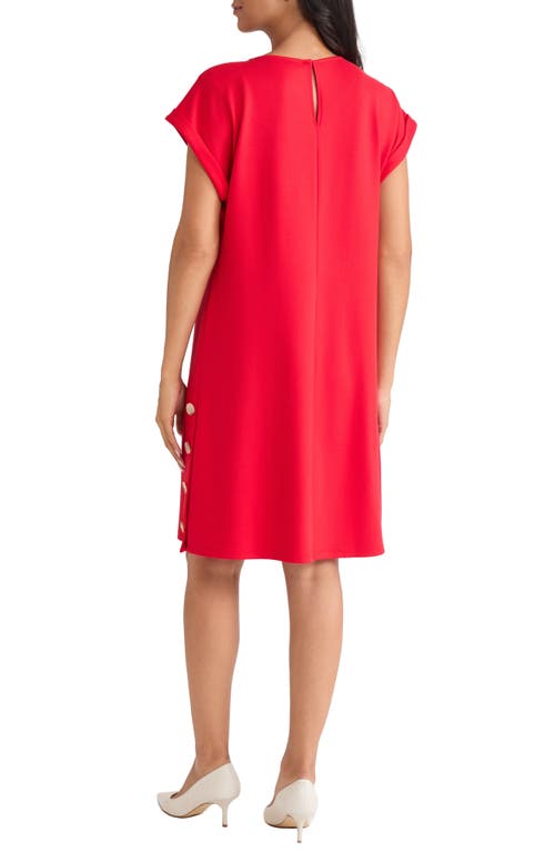 Jones New York Side Button Swing Dress In Red