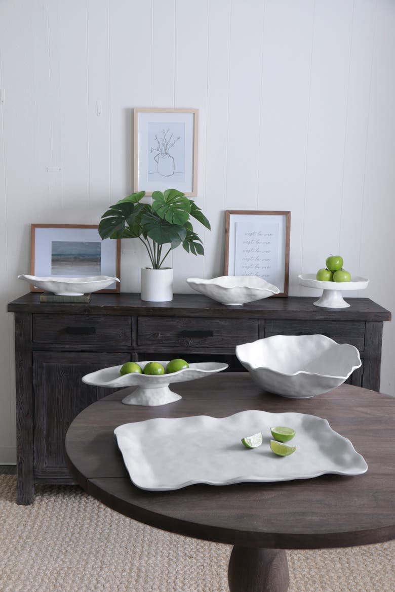 Vida Nube Round Pedestal Cake Plate, Alternate, color, White