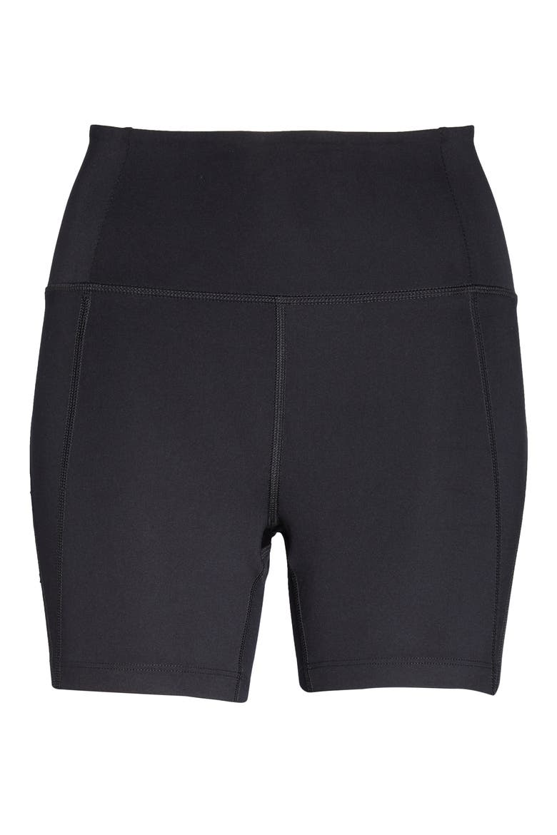 High Waist Running Shorts, Alternate, color, BLACK