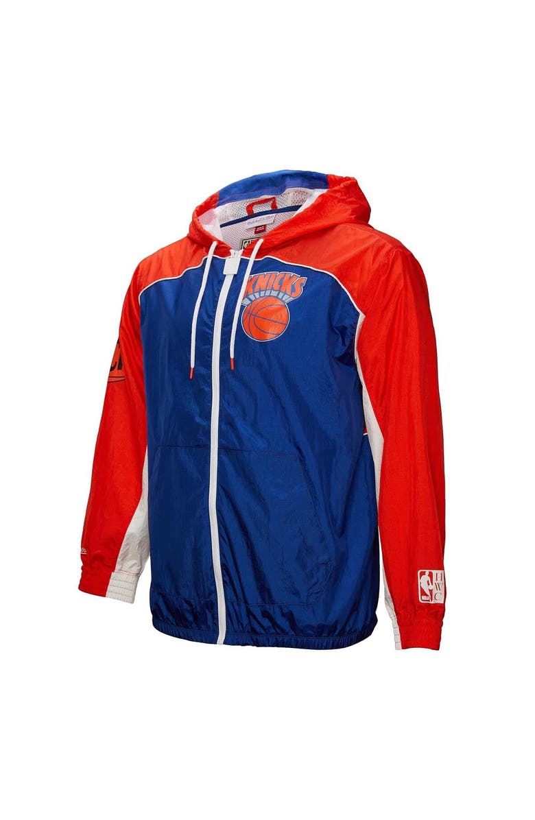 Mitchell & Ness Men's Mitchell & Ness Blue New York Knicks Hardwood Classics Big Shot Premium Full-Zip Windbreaker Jacket, Alternate, color, Blue