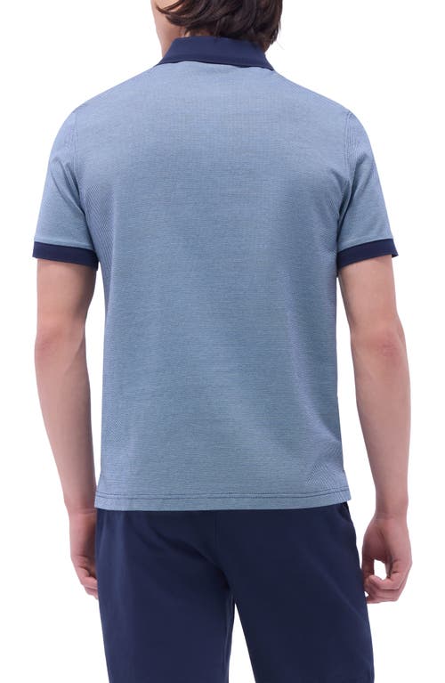 Bugatchi Tipped Cotton Piqué Polo In Navy