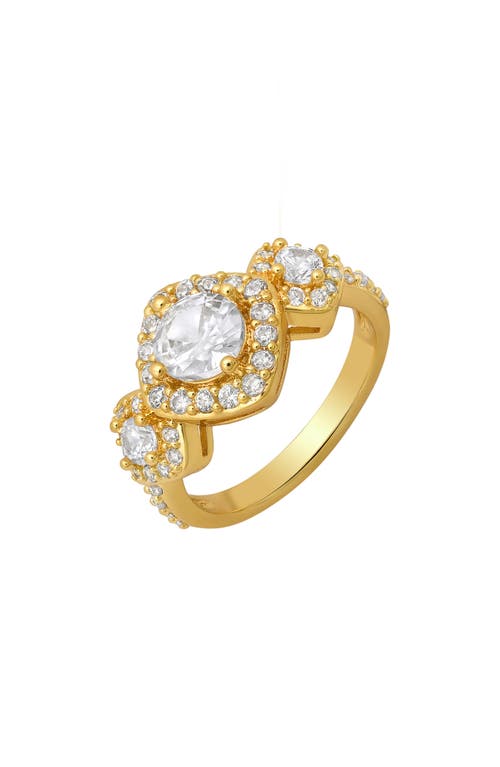 Hmy Jewelry Simulated Diamond Ring In Gold