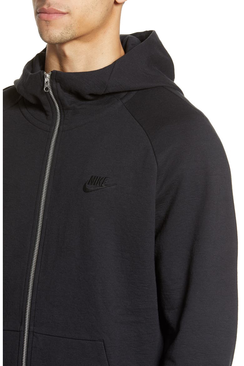 Tech Wash Full Zip Hoodie, Alternate, color, BLACK