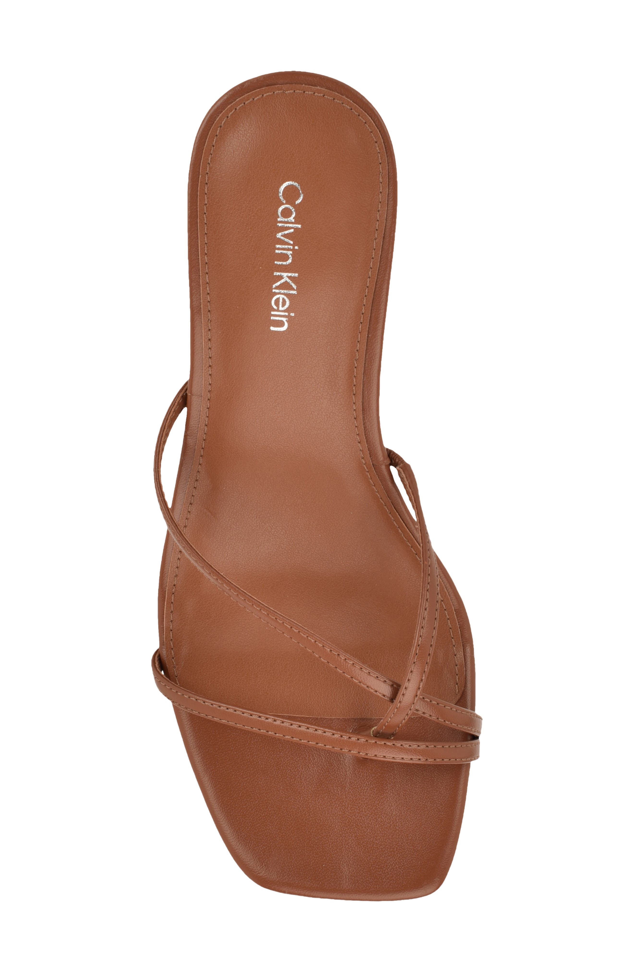 Calvin Klein Axella Toe Loop Sandal, Alternate, color, Dark Natural
